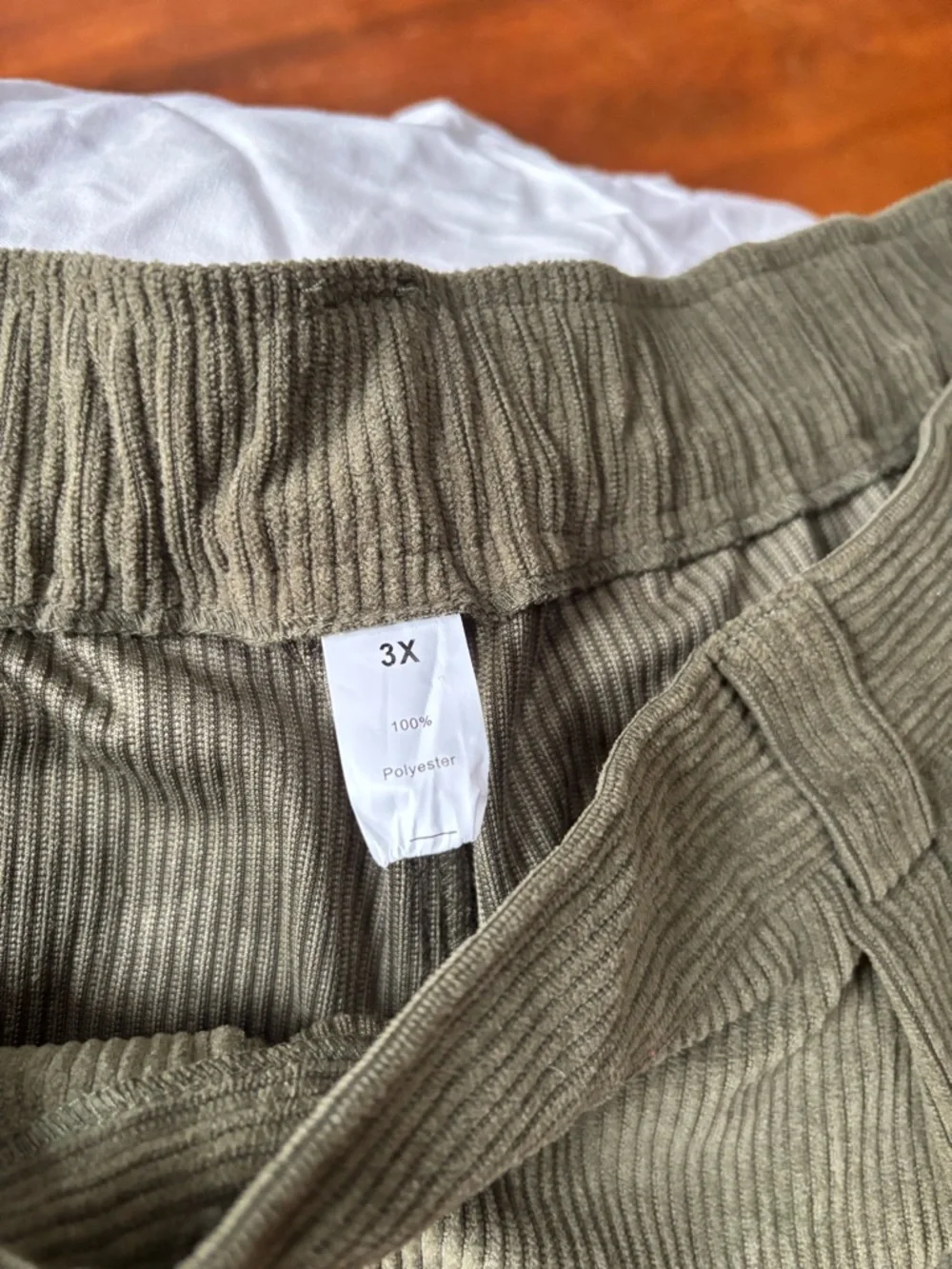 HALARA Olive Green Wide Leg Corduroy Pants - Picture 2 of 3